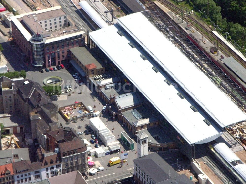 Luftbild Erfurt - Umbau und Modernisierung des Hauptbahnhof der Deutschen Bahn in Erfurt im Bundesland Thüringen, Deutschland