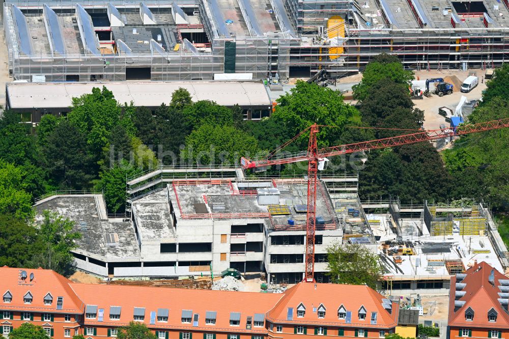 Darmstadt aus der Vogelperspektive: Umbau und Modernisierung des Schulgebäudes Christoph-Graupner-Schule in Darmstadt im Bundesland Hessen, Deutschland