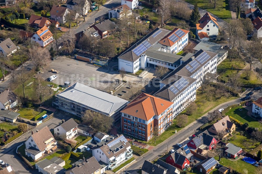 Werl aus der Vogelperspektive: Umbau und Modernisierung des Schulgebäudes Marien-Gymnasium in Werl im Bundesland Nordrhein-Westfalen, Deutschland