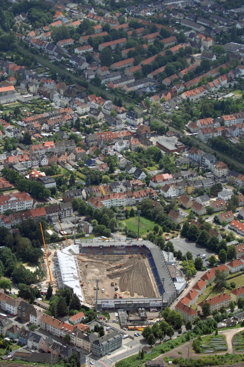 OSNABRÜCK von oben - Umbau der osnatel ARENA des VfL Osnabrück