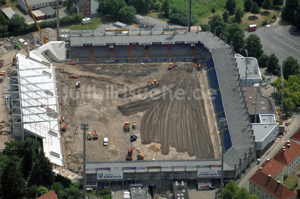 OSNABRÜCK aus der Vogelperspektive: Umbau der osnatel ARENA des VfL Osnabrück