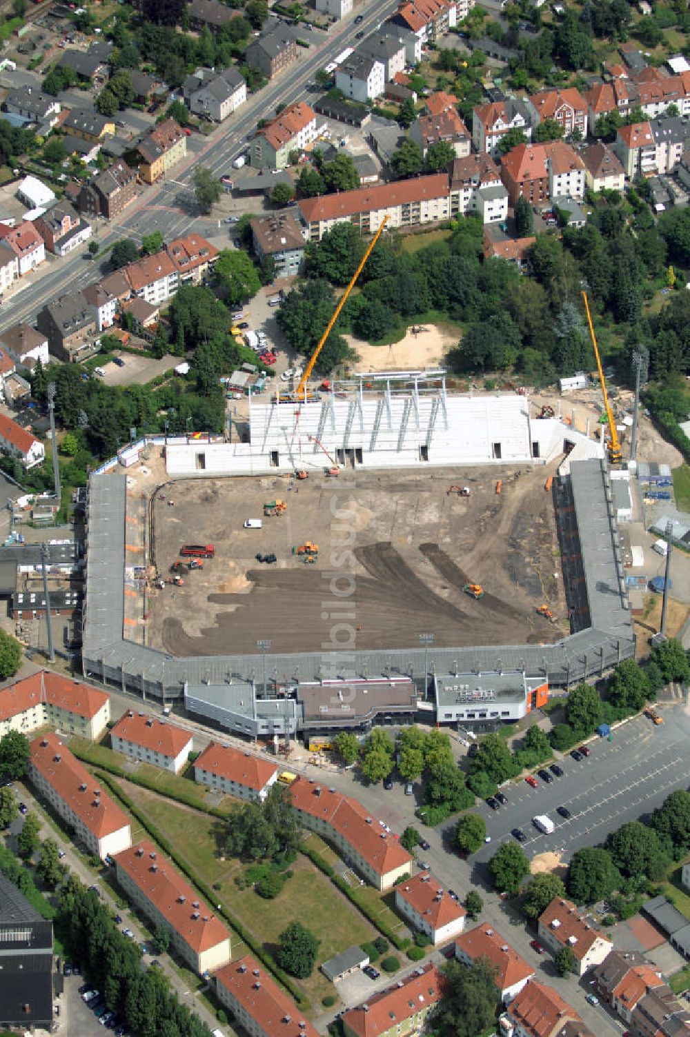 OSNABRÜCK von oben - Umbau der osnatel ARENA des VfL Osnabrück