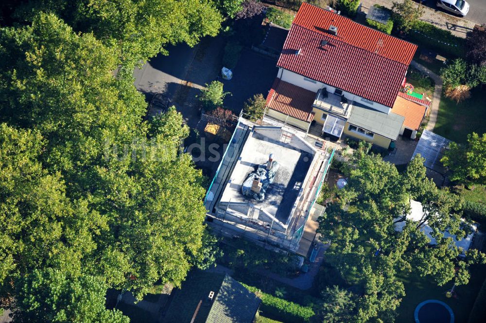 Luftbild Berlin Niederschönhausen - Umbau Platanenstraße Pankow Berlin