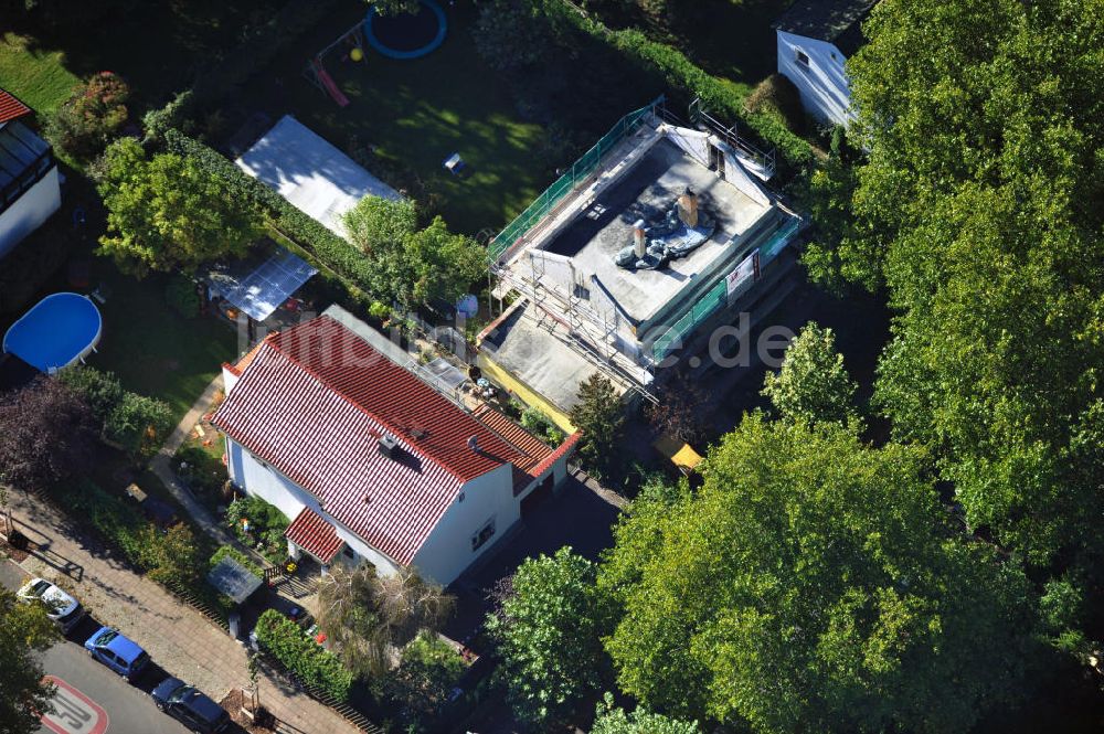 Luftaufnahme Berlin Niederschönhausen - Umbau Platanenstraße Pankow Berlin