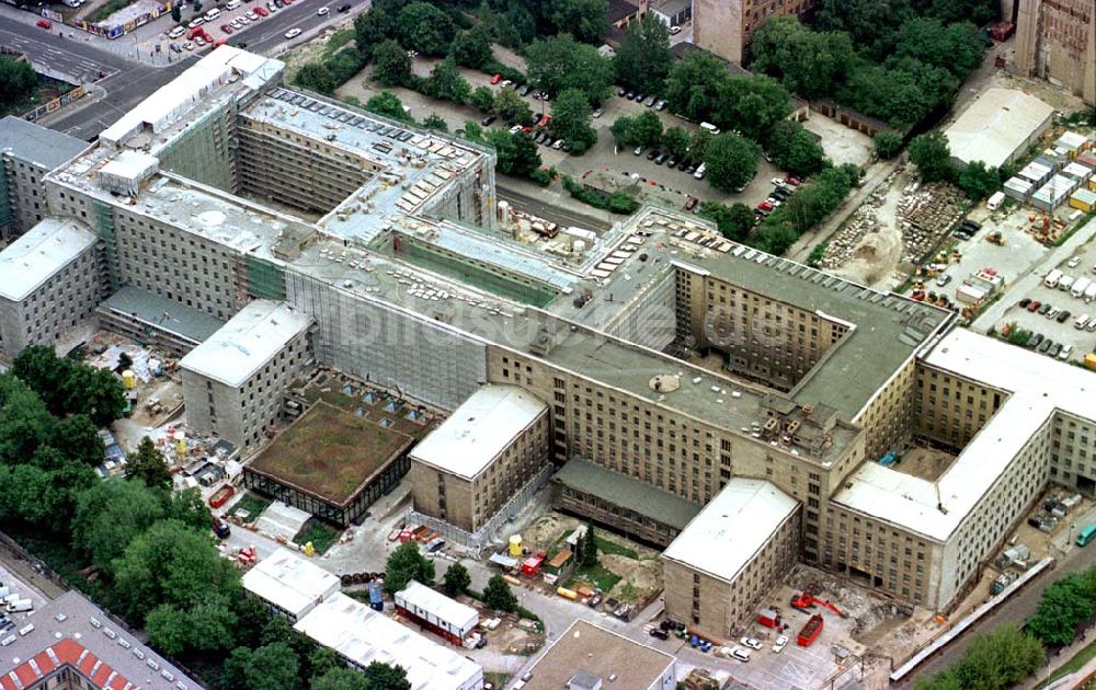 Berlin von oben - Umbau des Rohwedderhauses (ehem. THA) an der Wilhelmstraße in Berlin-Mitte.