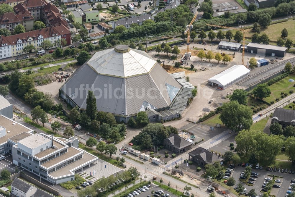 Luftbild Oberhausen - Umbau und Sanierung des Gartendom an der Vestische Straße in Oberhausen im Bundesland Nordrhein-Westfalen, Deutschland