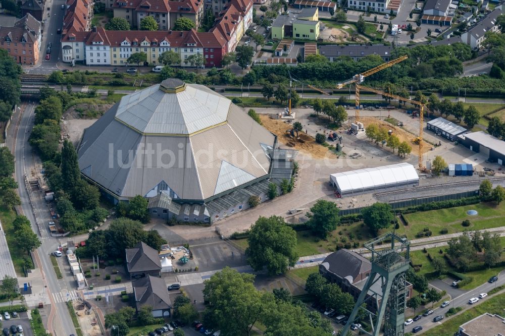 Luftaufnahme Oberhausen - Umbau und Sanierung des Gartendom an der Vestische Straße in Oberhausen im Bundesland Nordrhein-Westfalen, Deutschland