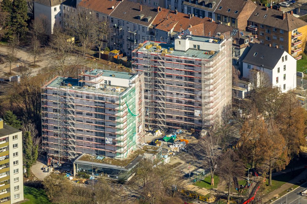 Luftbild Herne - Umbau und Sanierung der Hochhaus- Gebäude in Herne im Bundesland Nordrhein-Westfalen, Deutschland