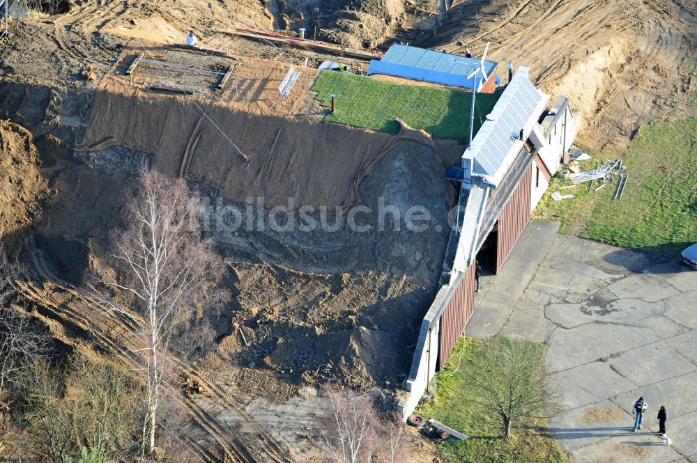 Werneuchen von oben - Umbau und Sanierung eines Shelter / Hangar am Flugplatz Werneuchen