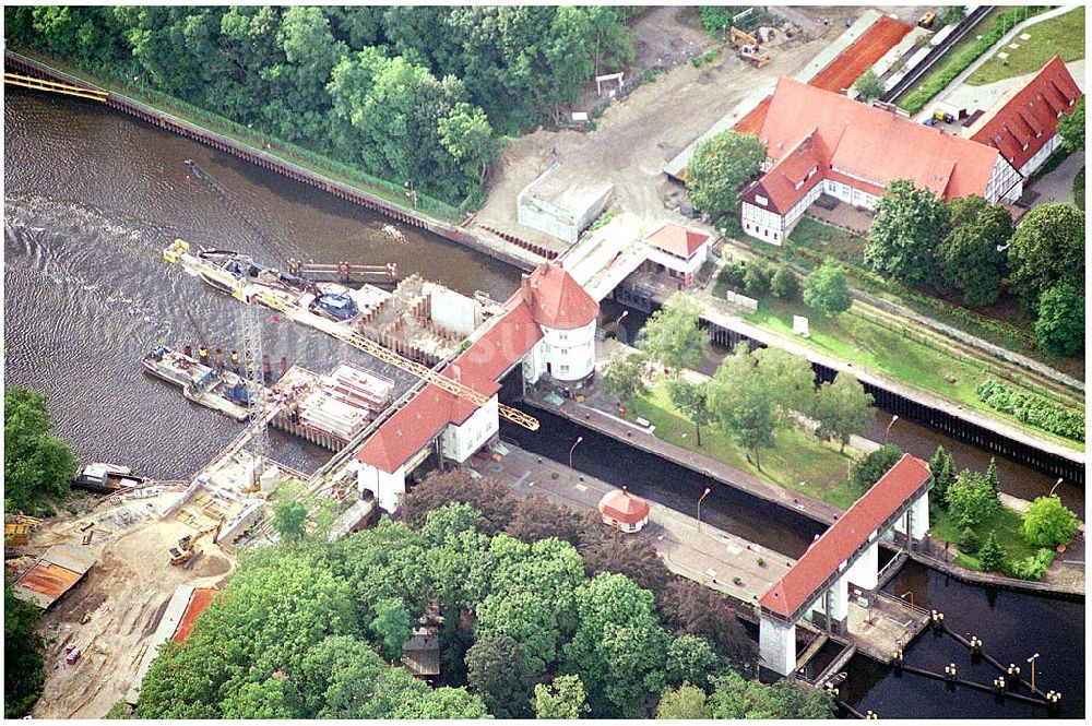 Luftbild Klein-Machnow - Umbau der Schleusenanlage in Klein-machnow am Teltowkanal