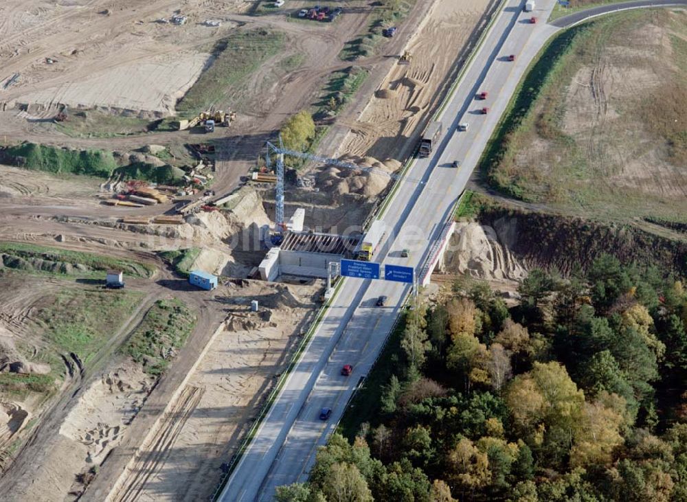 Luftbild Königs Wusterhausen / Brandenburg - Umbau des südlichen Berliner Ringes zwischen Königs Wusterhausen und Zernsdorf - ein Projekt der SCHÄLERBAU BERLIN GmbH