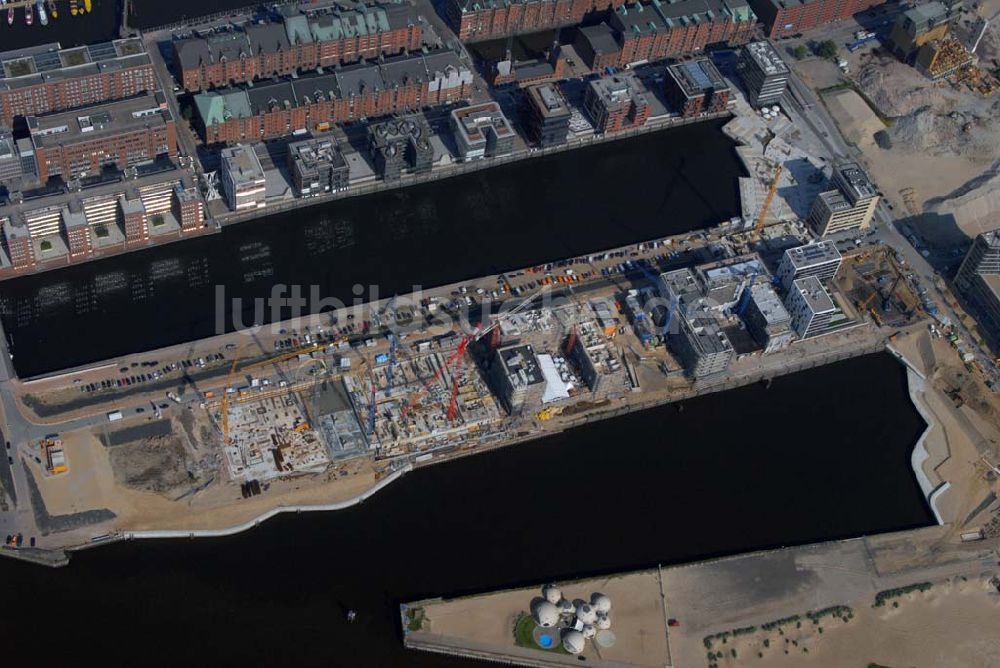 Hamburg von oben - Umbau der Speicherstadt