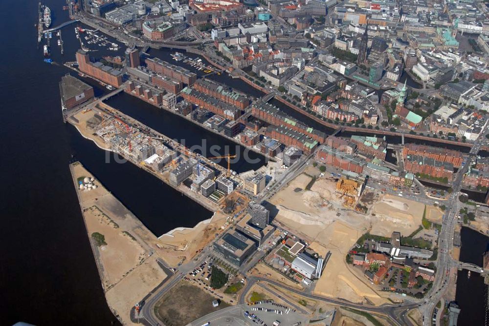 Luftbild Hamburg - Umbau der Speicherstadt