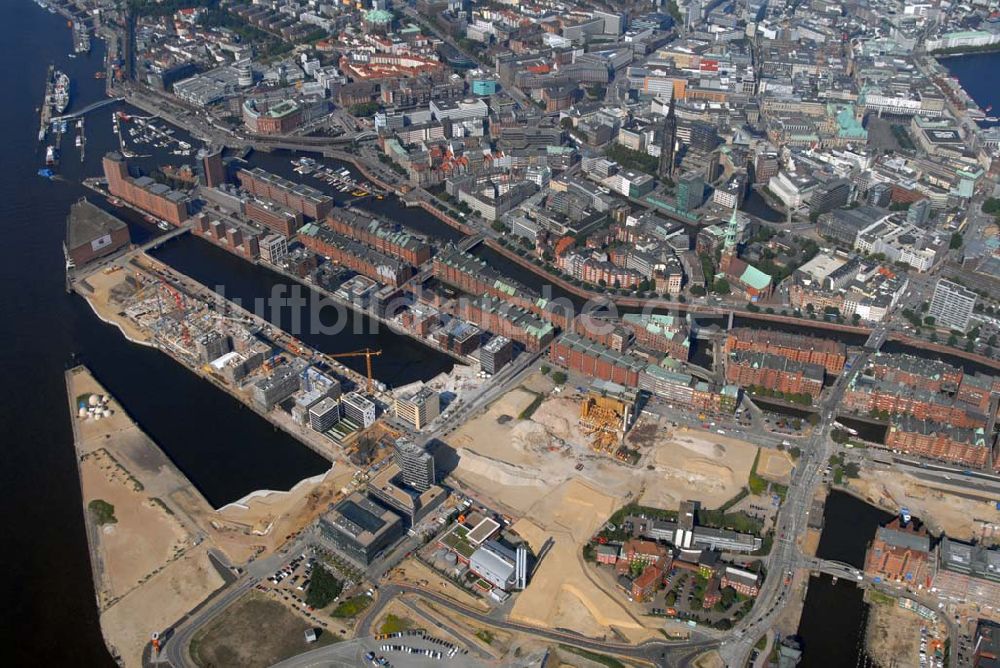 Luftaufnahme Hamburg - Umbau der Speicherstadt