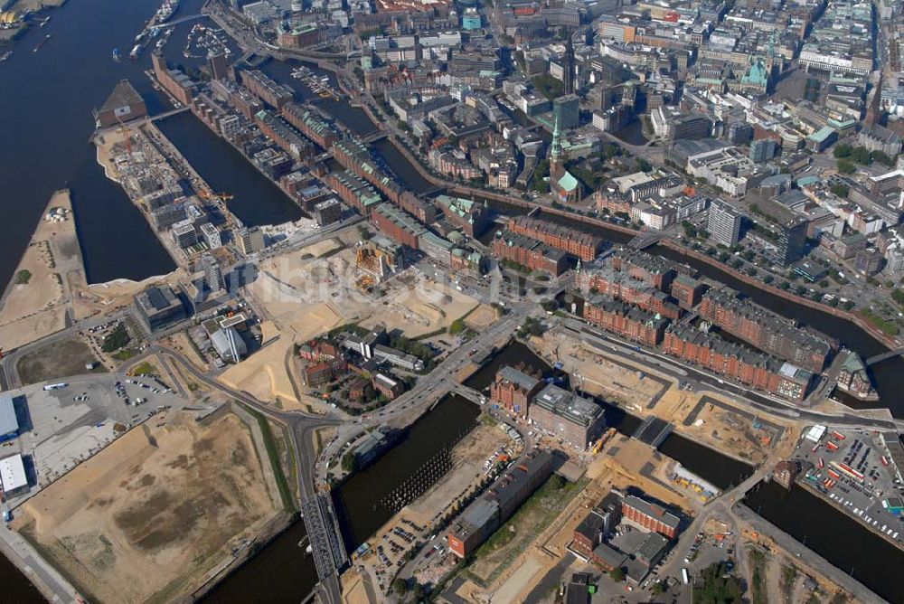 Luftbild Hamburg - Umbau der Speicherstadt