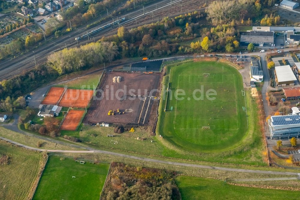 Hamm aus der Vogelperspektive: Umbau Sportplatz vom Hockey- und Tennisclub in Hamm im Bundesland Nordrhein-Westfalen