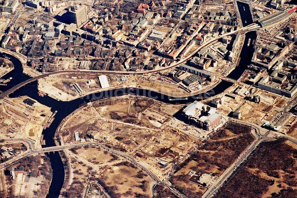 Luftbild Berlin - Umbau des Spreebogens im Tiergarten