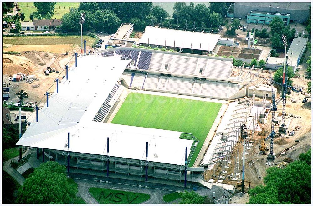 Luftbild Duisburg - Umbau des Wedau Stadions in Duisburg