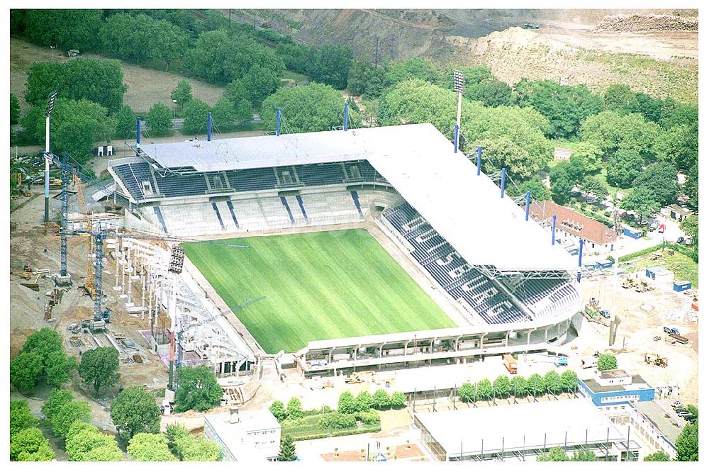 Duisburg von oben - Umbau des Wedau Stadions in Duisburg