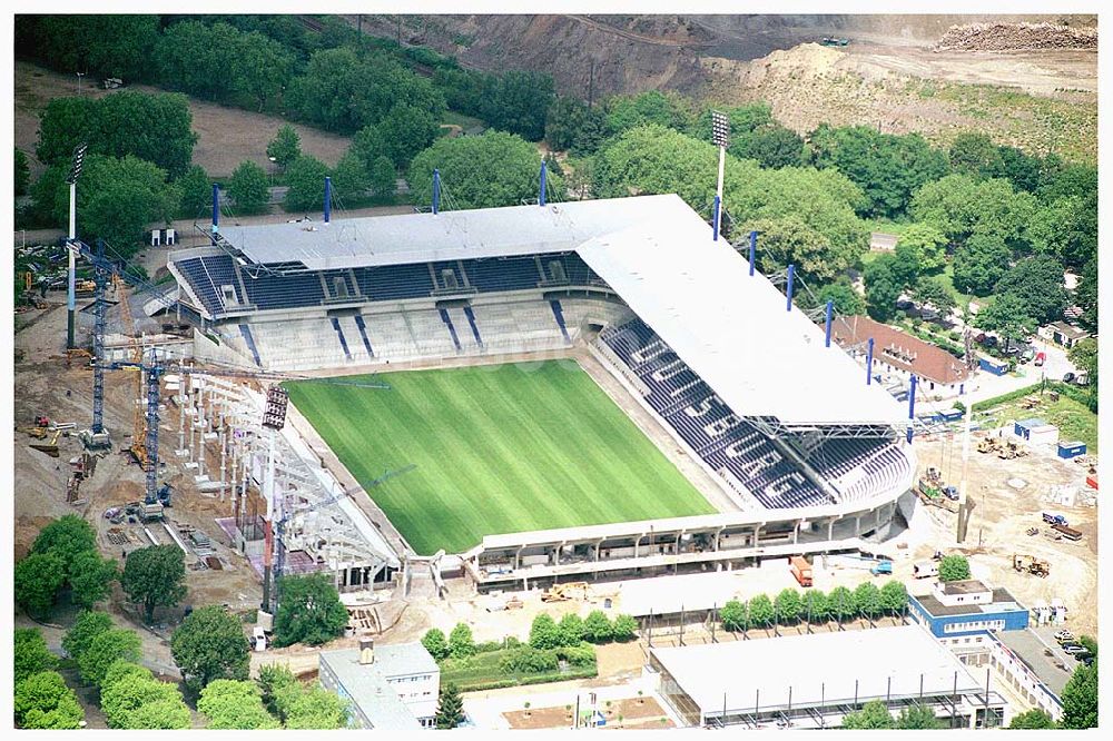 Duisburg aus der Vogelperspektive: Umbau des Wedau Stadions in Duisburg