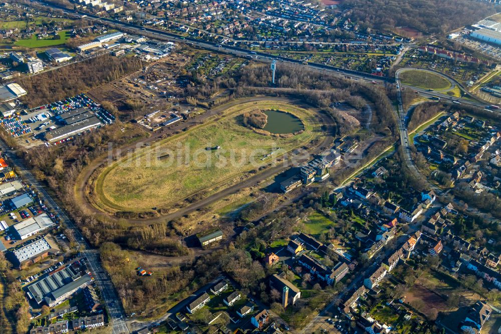 Luftbild Recklinghausen - Umbauarbeiten am Gelände der ehemaligen Trabrennbahn in Recklinghausen im Bundesland Nordrhein-Westfalen, Deutschland