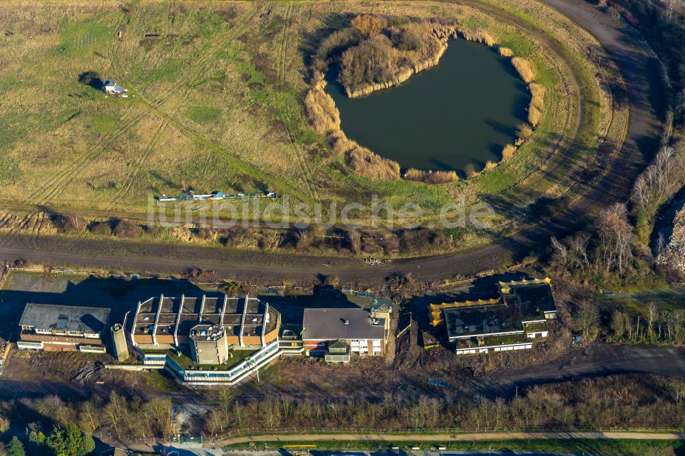 Luftaufnahme Recklinghausen - Umbauarbeiten am Gelände der ehemaligen Trabrennbahn in Recklinghausen im Bundesland Nordrhein-Westfalen, Deutschland