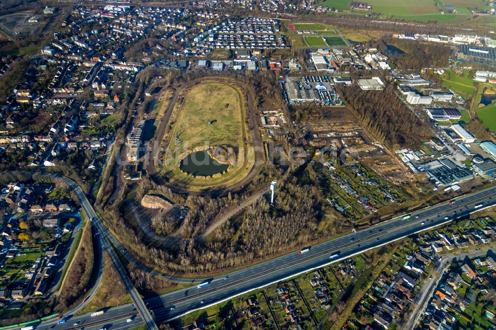 Luftaufnahme Recklinghausen - Umbauarbeiten am Gelände der ehemaligen Trabrennbahn in Recklinghausen im Bundesland Nordrhein-Westfalen, Deutschland