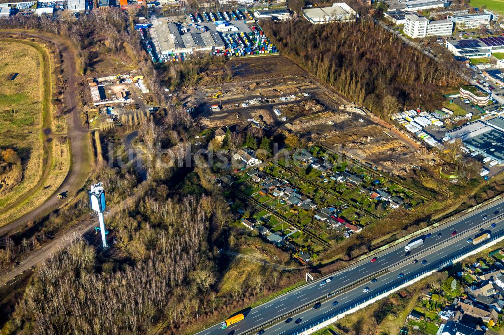 Luftaufnahme Recklinghausen - Umbauarbeiten am Gelände der ehemaligen Trabrennbahn in Recklinghausen im Bundesland Nordrhein-Westfalen, Deutschland