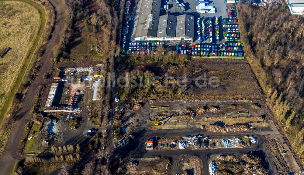 Recklinghausen von oben - Umbauarbeiten am Gelände der ehemaligen Trabrennbahn in Recklinghausen im Bundesland Nordrhein-Westfalen, Deutschland