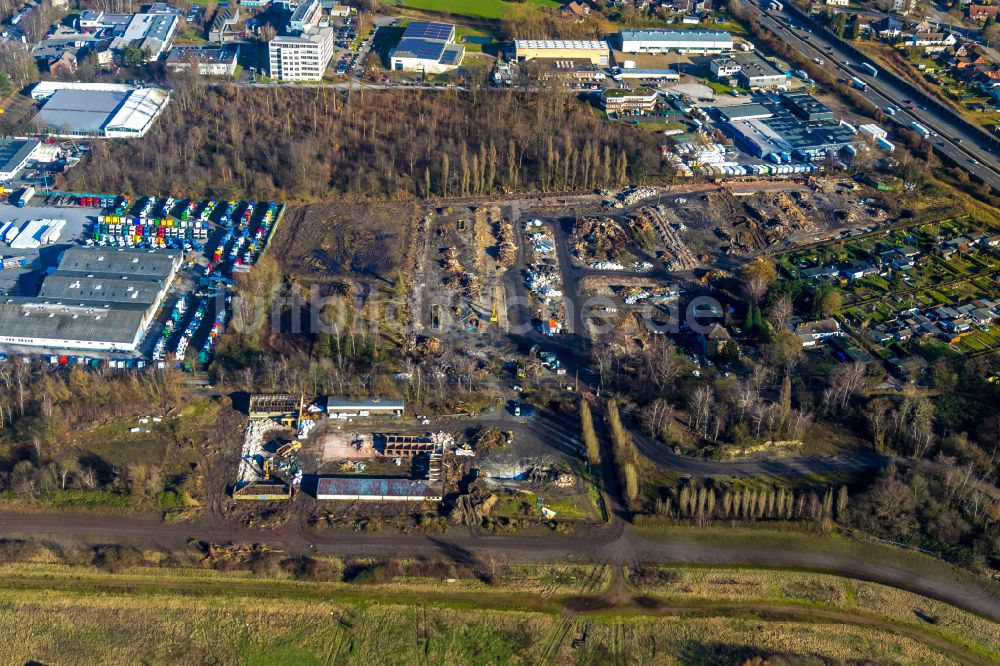 Recklinghausen aus der Vogelperspektive: Umbauarbeiten am Gelände der ehemaligen Trabrennbahn in Recklinghausen im Bundesland Nordrhein-Westfalen, Deutschland