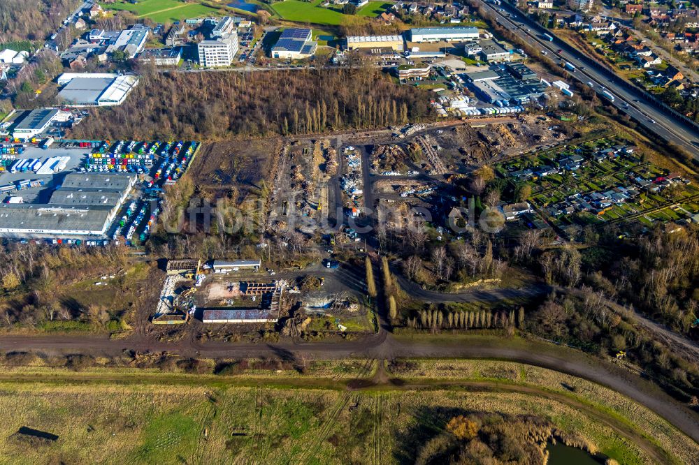 Luftbild Recklinghausen - Umbauarbeiten am Gelände der ehemaligen Trabrennbahn in Recklinghausen im Bundesland Nordrhein-Westfalen, Deutschland