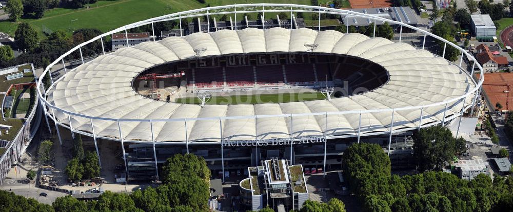 Luftbild Stuttgart - Umbauarbeiten am Stadion Stuttgart / Mercedes-Benz-Arena