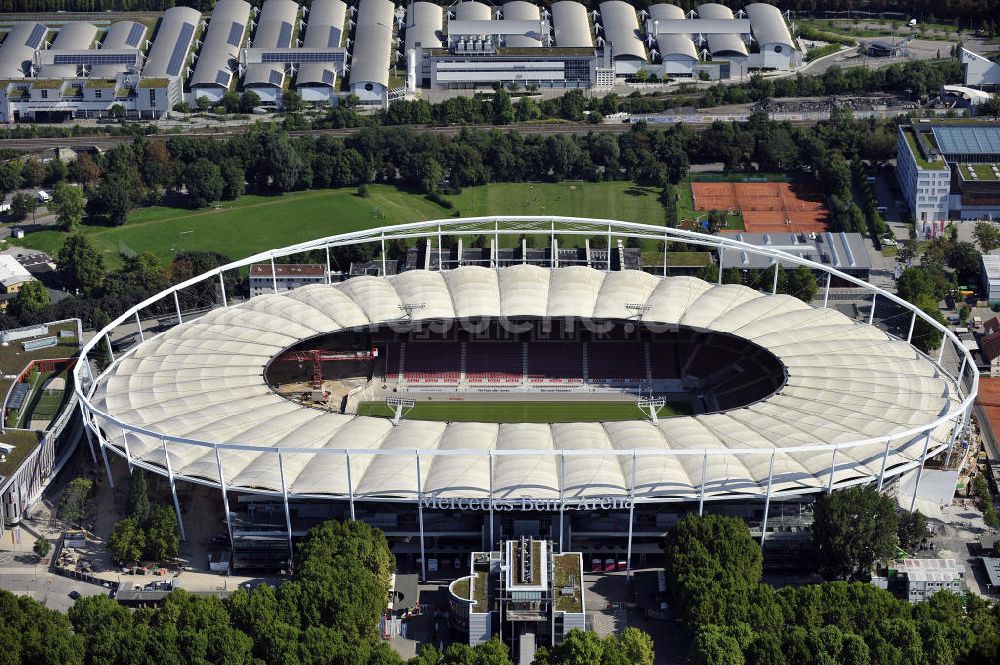 Luftaufnahme Stuttgart - Umbauarbeiten am Stadion Stuttgart / Mercedes-Benz-Arena