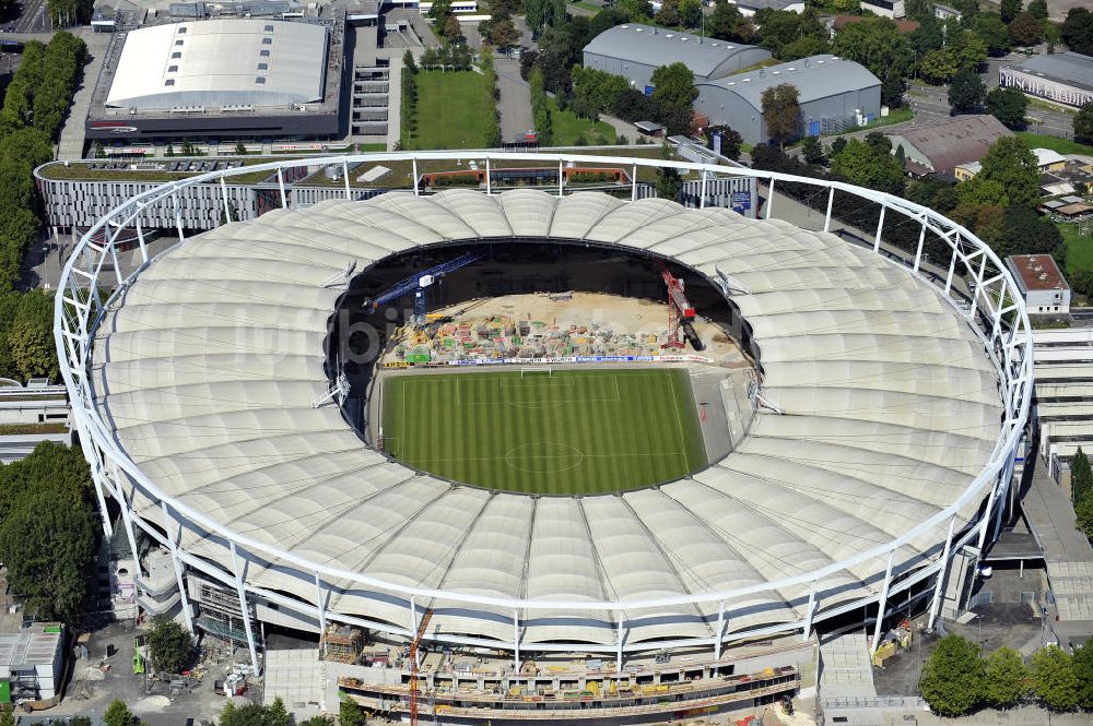 Luftaufnahme Stuttgart - Umbauarbeiten am Stadion Stuttgart / Mercedes-Benz-Arena