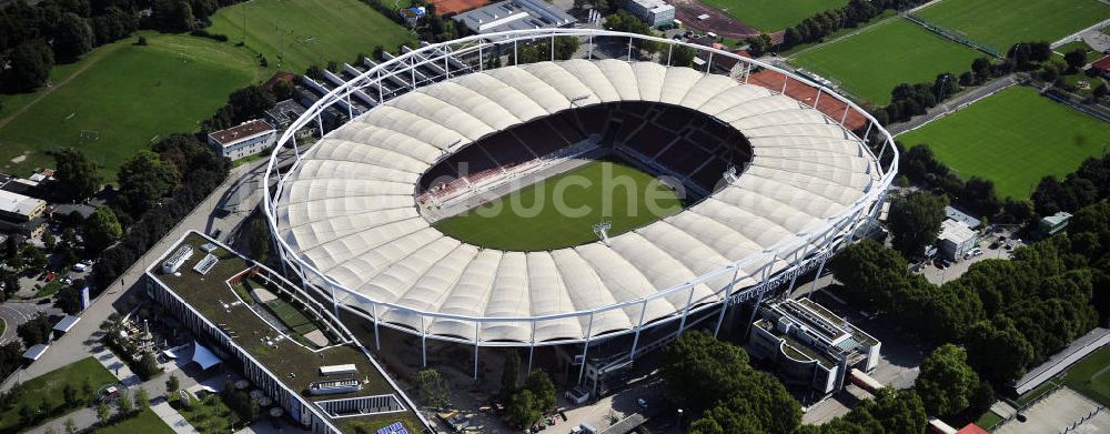 Stuttgart aus der Vogelperspektive: Umbauarbeiten am Stadion Stuttgart / Mercedes-Benz-Arena