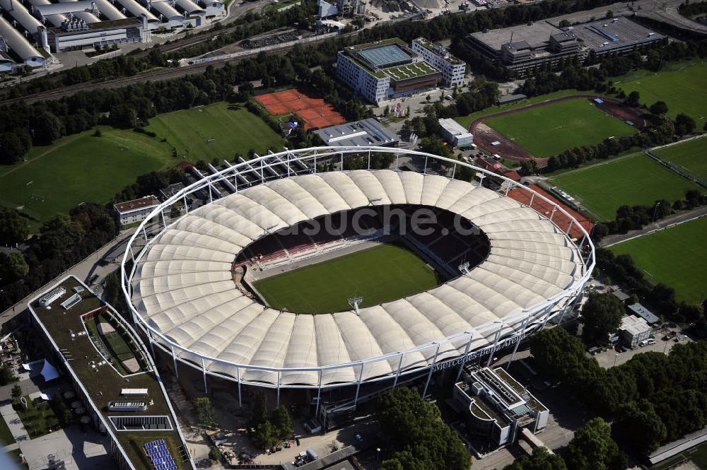 Luftbild Stuttgart - Umbauarbeiten am Stadion Stuttgart / Mercedes-Benz-Arena