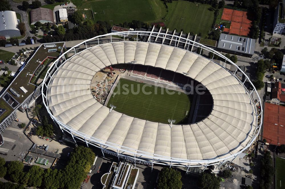 Luftaufnahme Stuttgart - Umbauarbeiten am Stadion Stuttgart / Mercedes-Benz-Arena