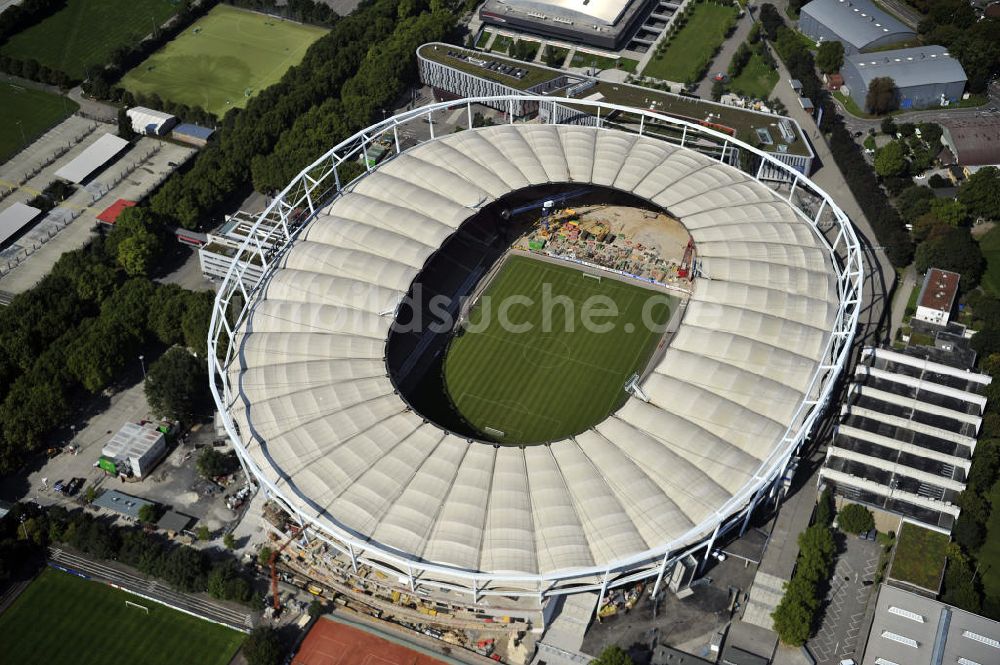 Stuttgart aus der Vogelperspektive: Umbauarbeiten am Stadion Stuttgart / Mercedes-Benz-Arena