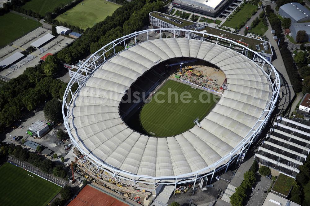 Luftbild Stuttgart - Umbauarbeiten am Stadion Stuttgart / Mercedes-Benz-Arena