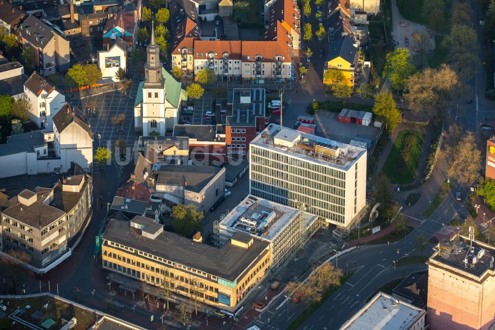 Luftaufnahme Hamm - Umbauarbeiten am Stadtwerkehaus in der Innenstadt von Hamm im Bundesland Nordrhein-Westfalen