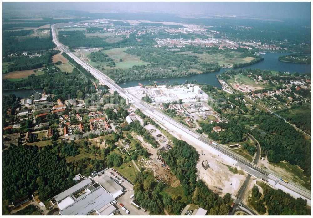 Luftaufnahme Königs Wusterhausen - Umgebauter Südl. Berliner Ring (A10) bei Königs Wusterhausen 09.09.2002