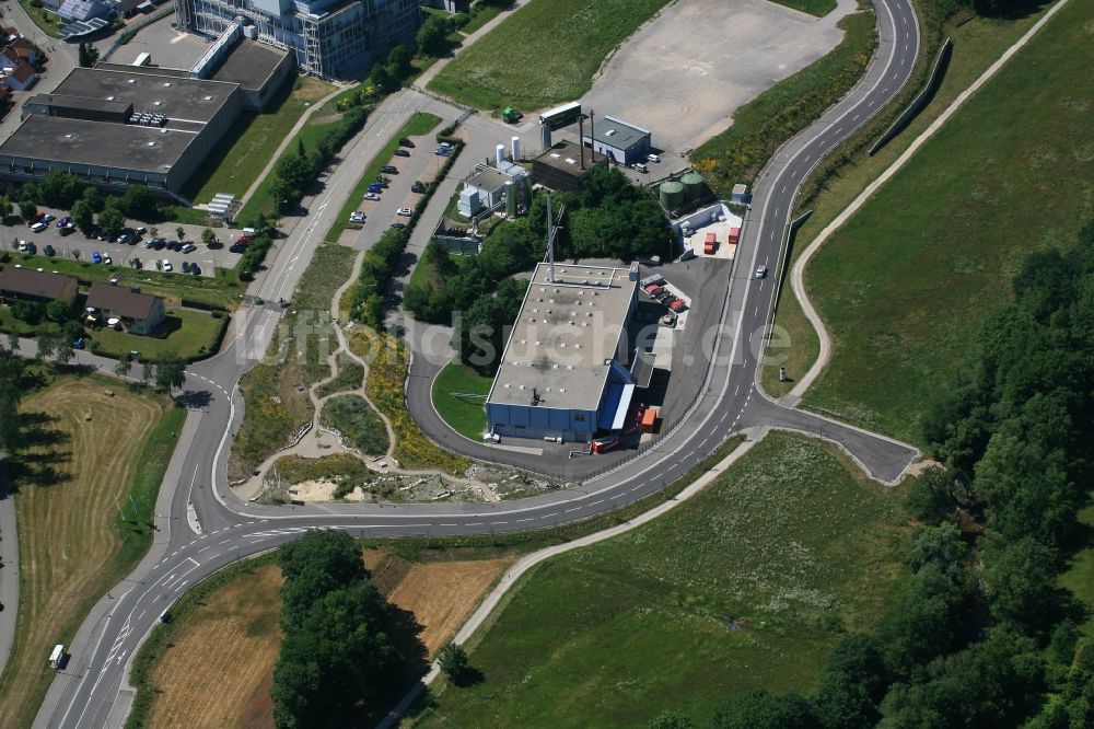 Wehr von oben - Umgehungsstrasse um das Firmengelände der Novartis Pharma Produktions GmbH in Wehr im Bundesland Baden-Württemberg, Deutschland