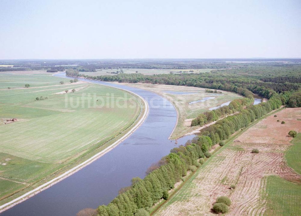 Parchau / Sachsen-Anhalt von oben - Umgeleiteter Elbe-Havel-Kanal südlich von Parchau und nordöstlich von Burg in Sachsen-Anhalt