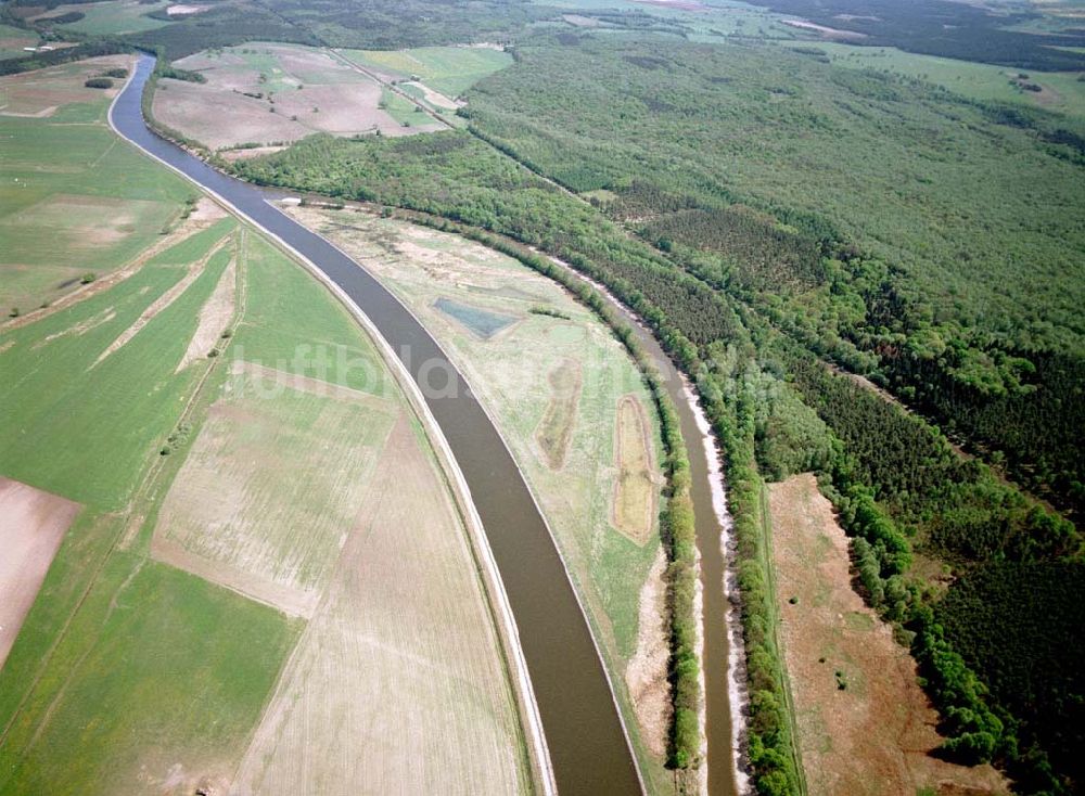 Luftaufnahme Parchau / Sachsen-Anhalt - Umgeleiteter Elbe-Havel-Kanal südlich von Parchau und nordöstlich von Burg in Sachsen-Anhalt