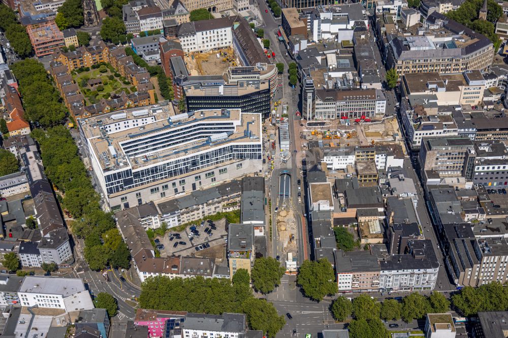 Luftaufnahme Bochum - Umgestaltung des Platz- Ensemble Husemannplatz in Bochum im Bundesland Nordrhein-Westfalen, Deutschland