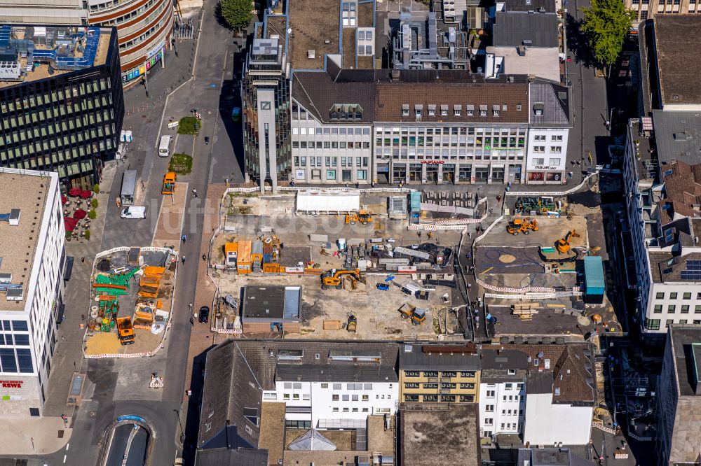 Luftbild Bochum - Umgestaltung des Platz- Ensemble Husemannplatz in Bochum im Bundesland Nordrhein-Westfalen, Deutschland