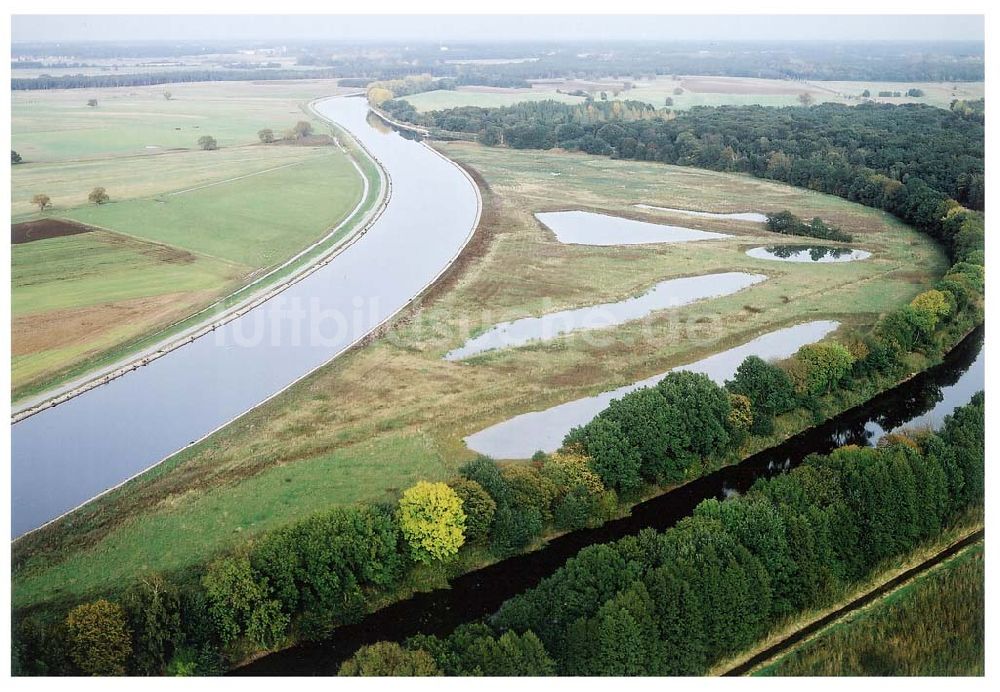 Parchau aus der Vogelperspektive: Umleitung des Elbe - Havel - Kanales bei Parchau.