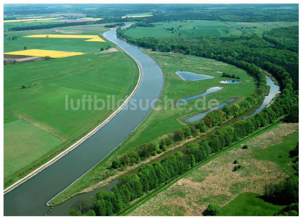 Luftbild Burg / Sachsen-Anhalt - Umleitung des Elbe-Havel-Kanales nordöstlich von Burg im Rahmen von Ausgleichs- und Ersatzmaßnahmen am Wasserstraßenkreuz Magdeburg / Elbe-Havel-Kanal