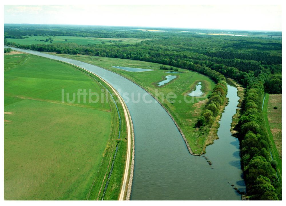 Luftbild Burg / Sachsen-Anhalt - Umleitung des Elbe-Havel-Kanales nordöstlich von Burg im Rahmen von Ausgleichs- und Ersatzmaßnahmen am Wasserstraßenkreuz Magdeburg / Elbe-Havel-Kanal