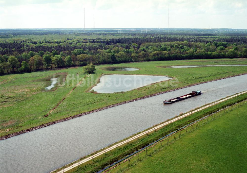 Luftbild Burg / Sachsen-Anhalt - Umleitung des Elbe-Havel-Kanales nordöstlich von Burg im Rahmen von Ausgleichs- und Ersatzmaßnahmen am Wasserstraßenkreuz Magdeburg / Elbe-Havel-Kanal